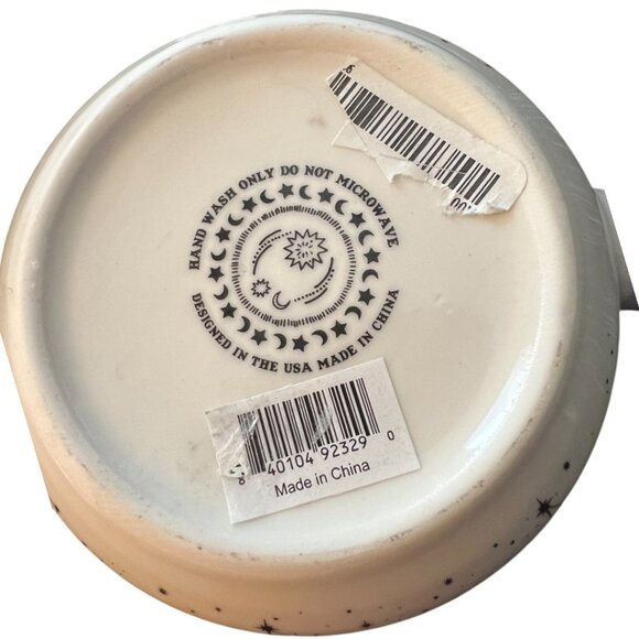 NWT Zodiac Celestial Mug Metallic Gold Stars Pink & White Hand-Painted 16-18oz - Picture 8 of 14